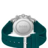 Green-dial chronograph watch with silicone strap