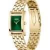 Green-dial watch in gold-tone steel