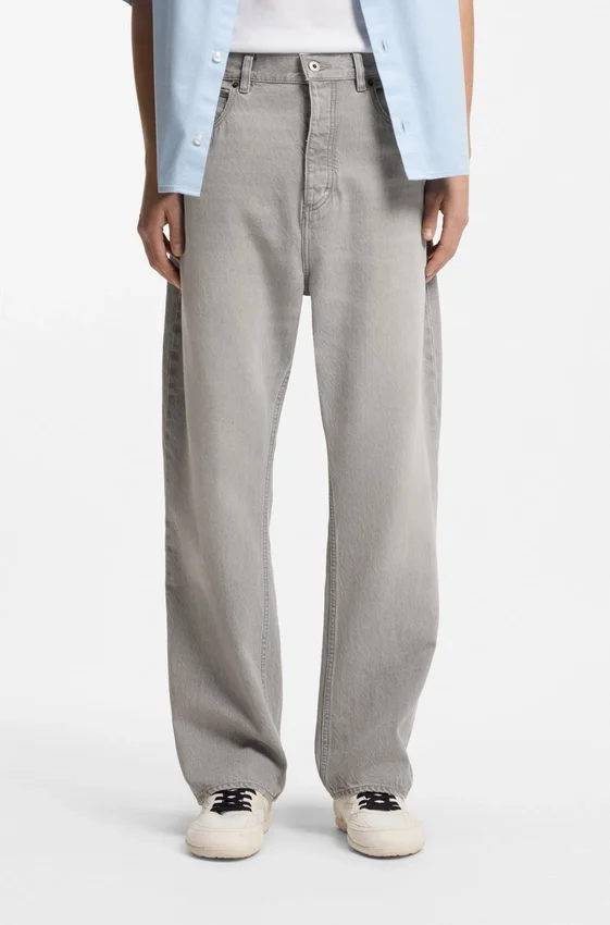 Grey baggy-fit jeans in stonewashed denim Grey baggy-fit jeans in stonewashed denim