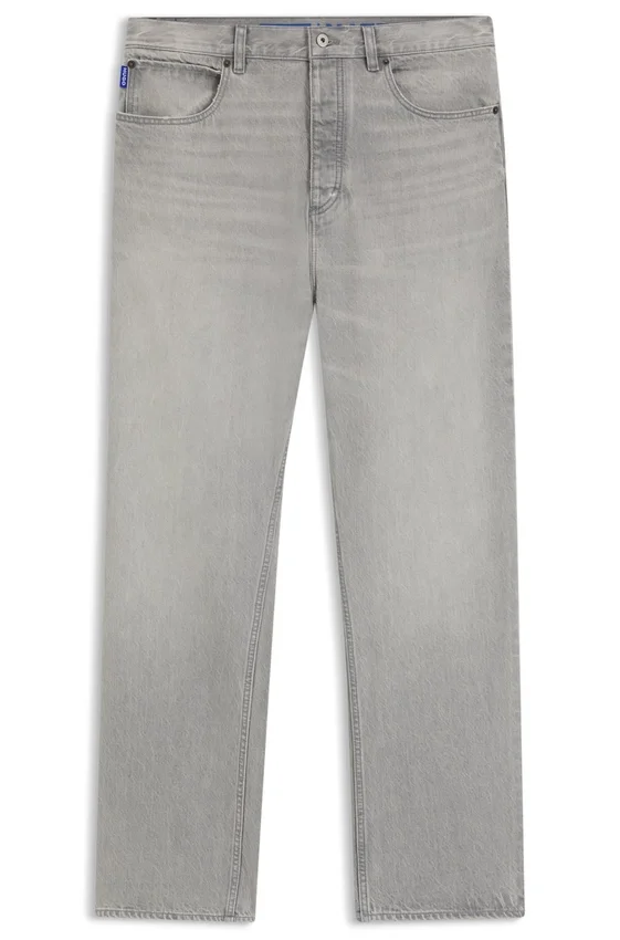 Grey baggy-fit jeans in stonewashed denim Grey baggy-fit jeans in stonewashed denim