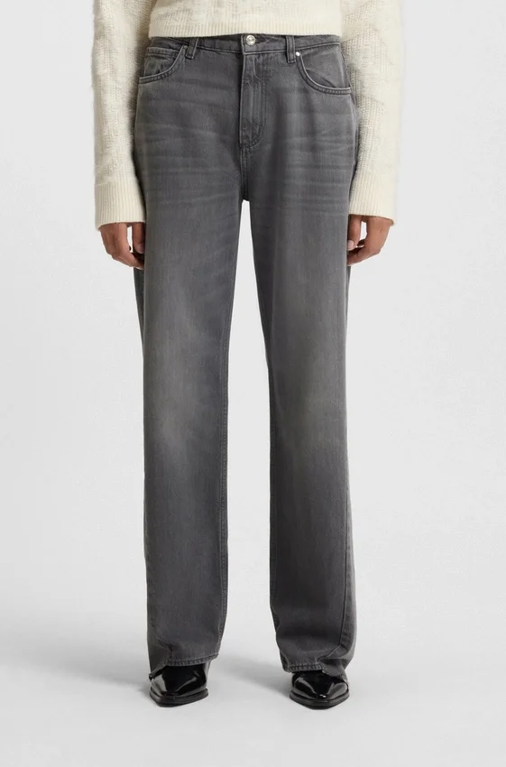 Grey boyfriend-fit jeans in rigid denim Grey boyfriend-fit jeans in rigid denim