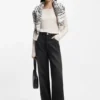 Grey boyfriend-fit jeans in rigid denim