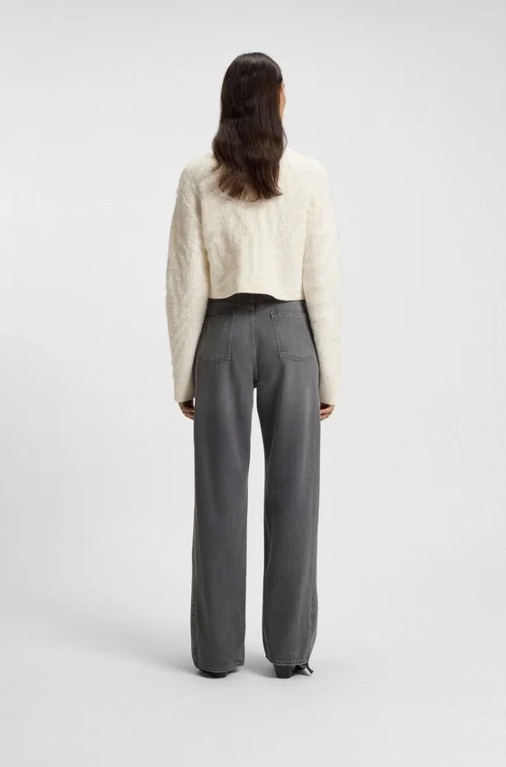 Grey boyfriend-fit jeans in rigid denim Grey boyfriend-fit jeans in rigid denim