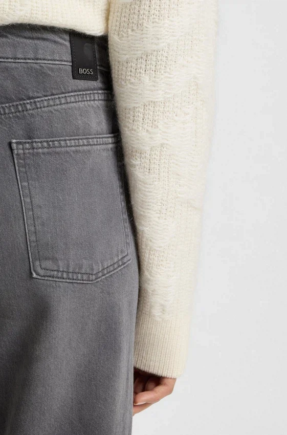 Grey boyfriend-fit jeans in rigid denim Grey boyfriend-fit jeans in rigid denim