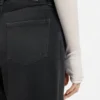 Grey boyfriend-fit jeans in rigid denim