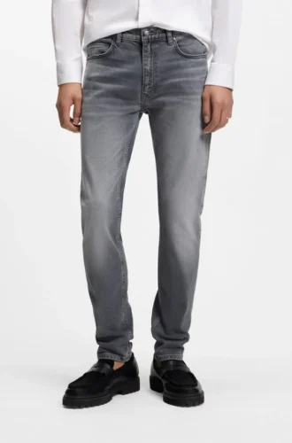 Grey extra-slim-fit jeans in stretch denim