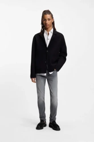 Grey extra-slim-fit jeans in stretch denim