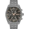 Grey-plated chronograph watch with gold-tone details