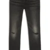 Grey regular-fit jeans in distressed denim Grey regular-fit jeans in distressed denim