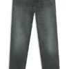 Grey regular-fit jeans in rigid denim