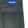 Grey regular-fit jeans in rigid denim