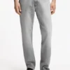 Grey regular-fit jeans in stonewashed denim