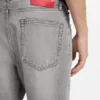 Grey regular-fit jeans in stonewashed denim