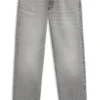 Grey regular-fit jeans in stonewashed denim