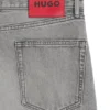 Grey regular-fit jeans in stonewashed denim