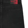 Grey regular-fit jeans in vintage-wash denim