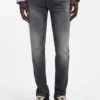 Grey slim-fit jeans in stretch denim