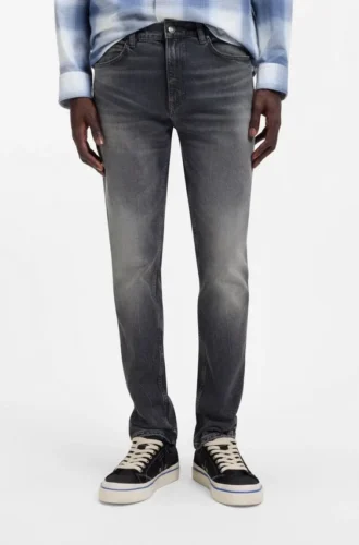 Grey slim-fit jeans in stretch denim Grey slim-fit jeans in stretch denim