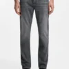 Grey slim-fit jeans in stretch denim