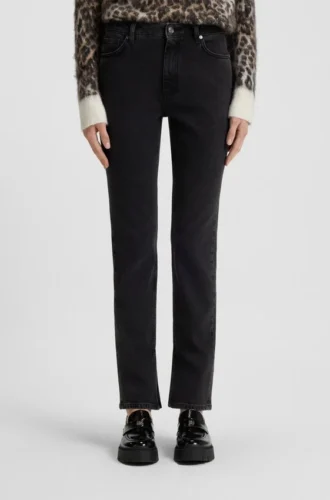 Grey slim-fit jeans in stretch denim