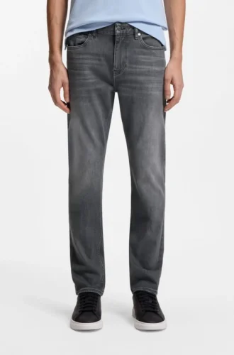 Grey slim-fit jeans in stretch denim Grey slim-fit jeans in stretch denim