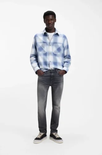 Grey slim-fit jeans in stretch denim Grey slim-fit jeans in stretch denim