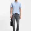 Grey slim-fit jeans in stretch denim