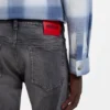 Grey slim-fit jeans in stretch denim