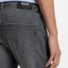 Grey slim-fit jeans in stretch denim
