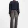 Grey straight-fit jeans in rigid denim