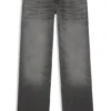 Grey straight-fit jeans in rigid denim