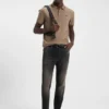 Grey tapered-fit jeans in stretch denim