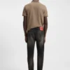 Grey tapered-fit jeans in stretch denim