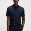 Grid-pattern polo shirt in mercerised cotton