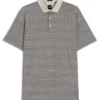 Grid-pattern polo shirt in mercerised cotton