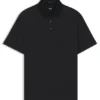 Grid-pattern polo shirt in mercerised cotton