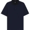 Grid-pattern polo shirt in mercerised cotton