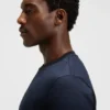 Grid-pattern T-shirt in mercerised cotton