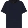 Grid-pattern T-shirt in mercerised cotton