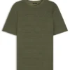 Grid-pattern T-shirt in mercerised cotton