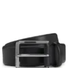 Gunmetal-buckle belt in Italian leather
