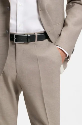 Gunmetal-buckle belt in Italian leather
