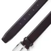 Gunmetal-buckle belt in Italian leather