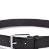 Gunmetal-buckle belt in Italian leather