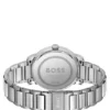 H-link-bracelet watch with brushed orange dial