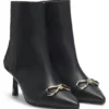 Hardware-trim ankle boots in faux leather Hardware-trim ankle boots in faux leather