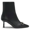 Hardware-trim ankle boots in faux leather Hardware-trim ankle boots in faux leather