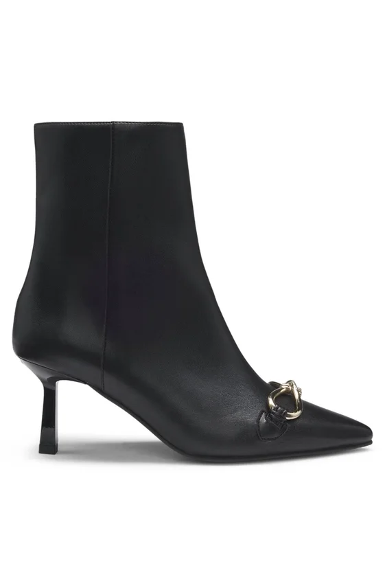 Hardware-trim ankle boots in faux leather Hardware-trim ankle boots in faux leather