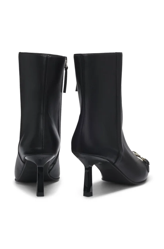 Hardware-trim ankle boots in faux leather Hardware-trim ankle boots in faux leather
