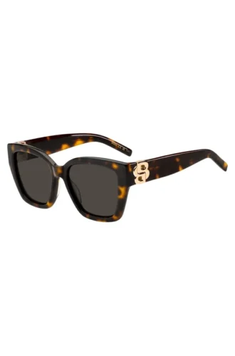 Havana-acetate sunglasses with Double B monogram